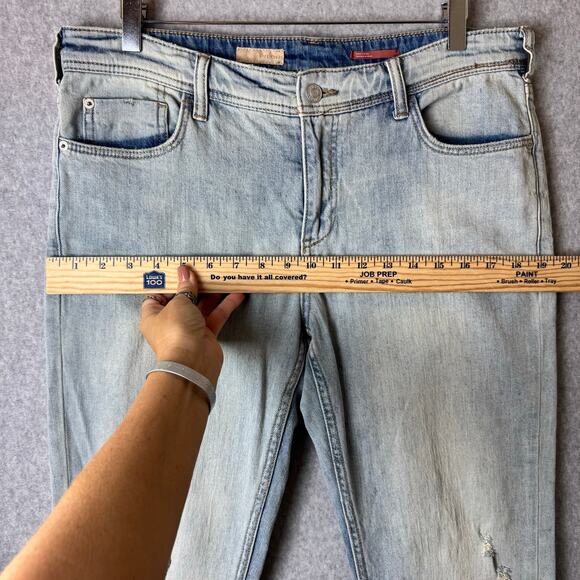 Anthropologie Pilcro Boyfriend Jeans Womens 29 Straight Leg Boho Grunge Stretch - Picture 13 of 16